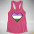Genderqueer Pride 8-Bit Pixel Heart Racerback Tank - Hot Pink